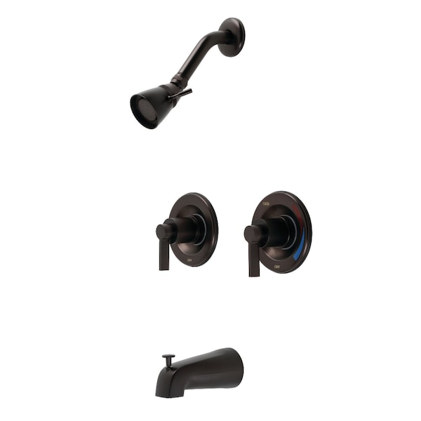 Kingston Brass KB665NDL Two-Handle Tub and Shower Faucet with Volume Control, Oil Rubbed Bronze KB665NDL - main